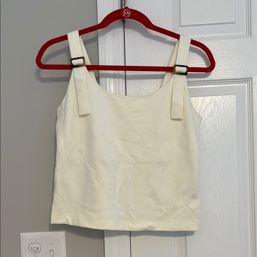 & Other Stories Cream Sleeveless Crop Tank Top